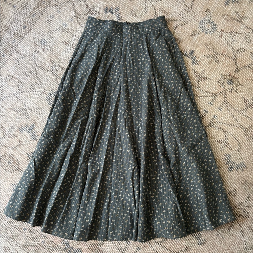Madewell green floral ditsy print skirt